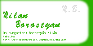 milan borostyan business card