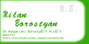 milan borostyan business card